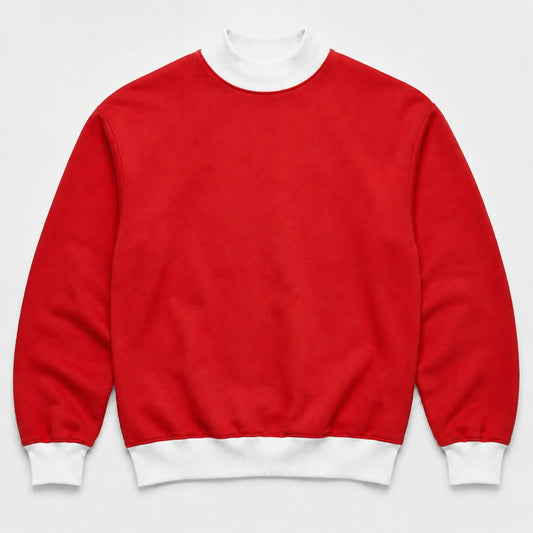 Color block mock neck