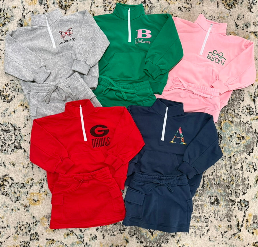 1/4 zip skort set
