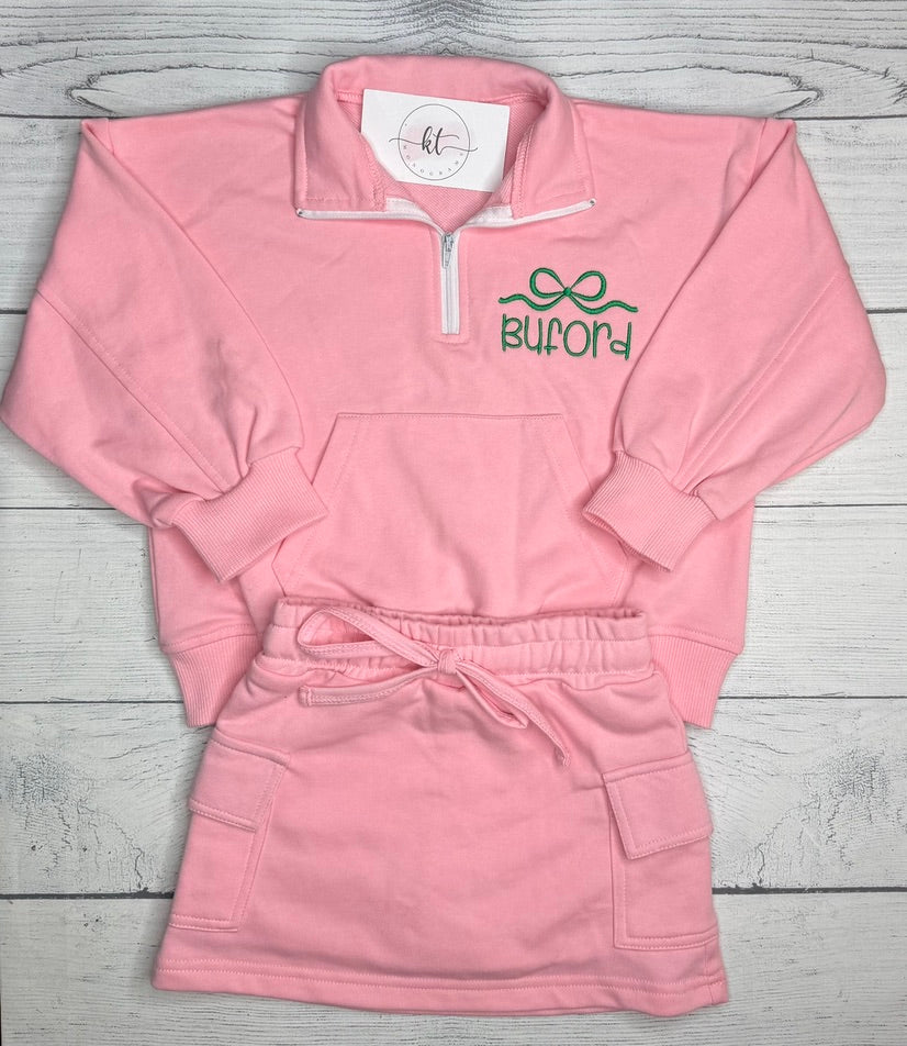 1/4 zip skort set