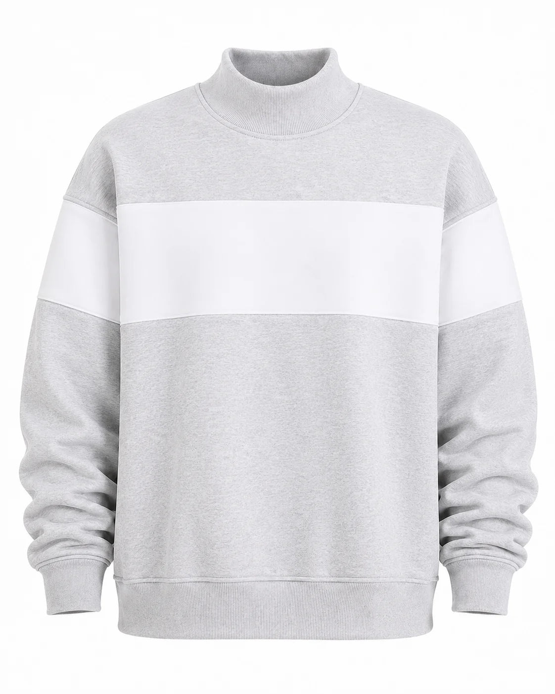 Striped mock neck