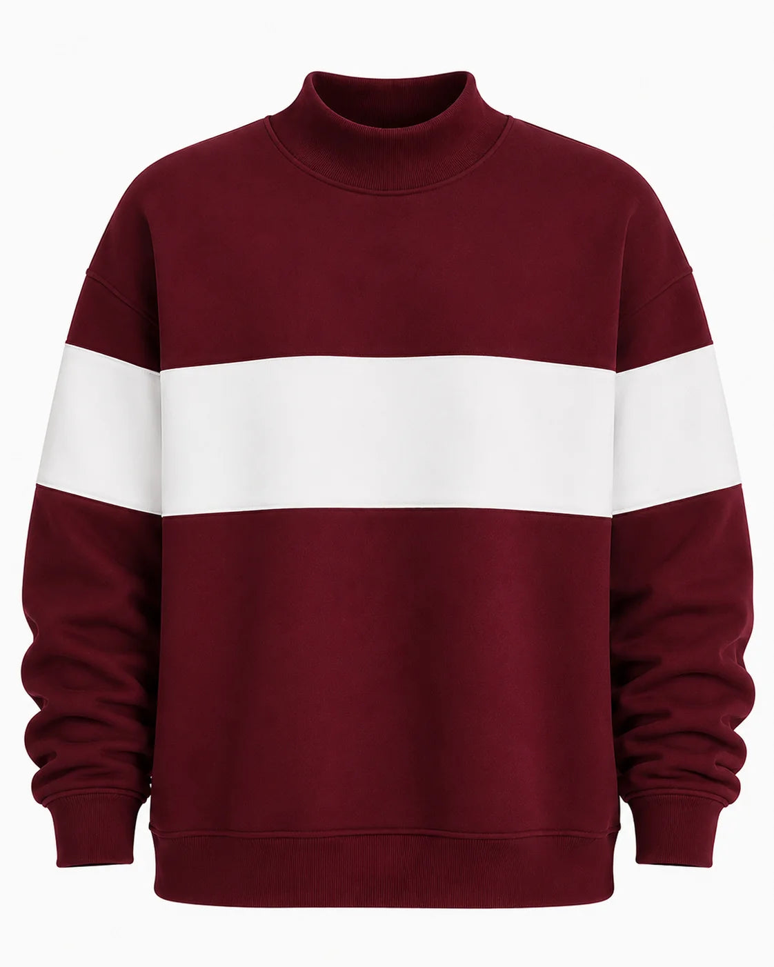 Striped mock neck