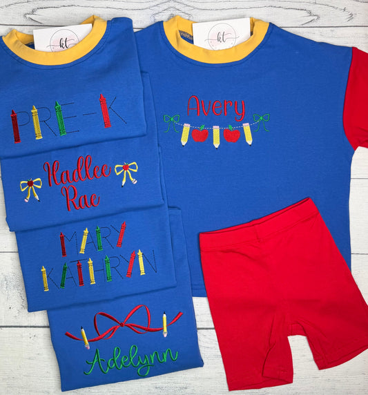 Color block bubble & biker short set