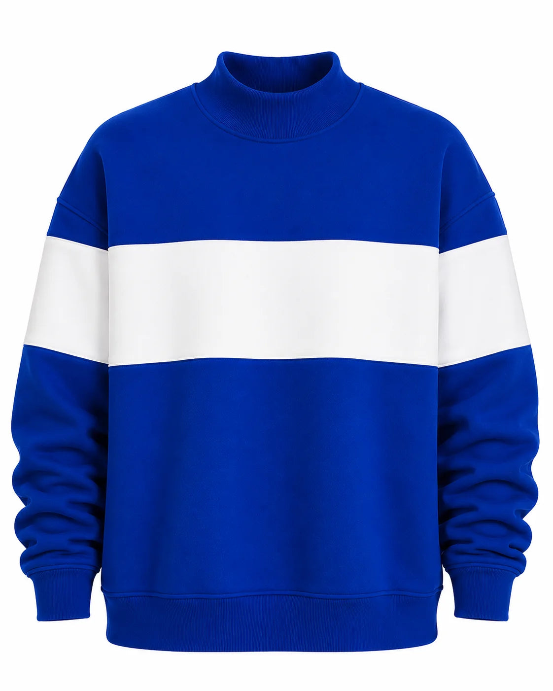 Striped mock neck
