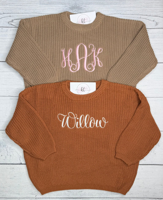 Burnt orange chunky sweater