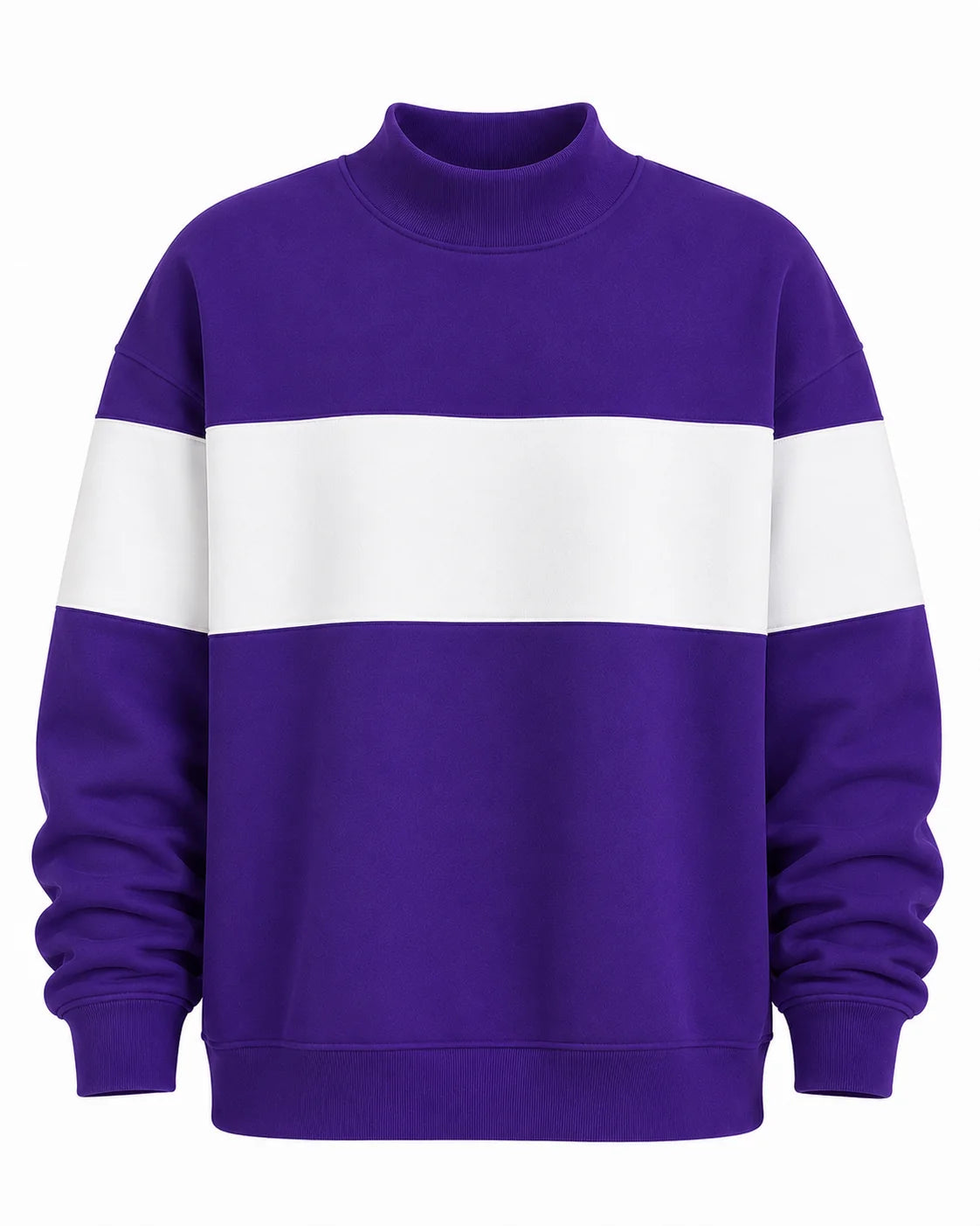 Striped mock neck