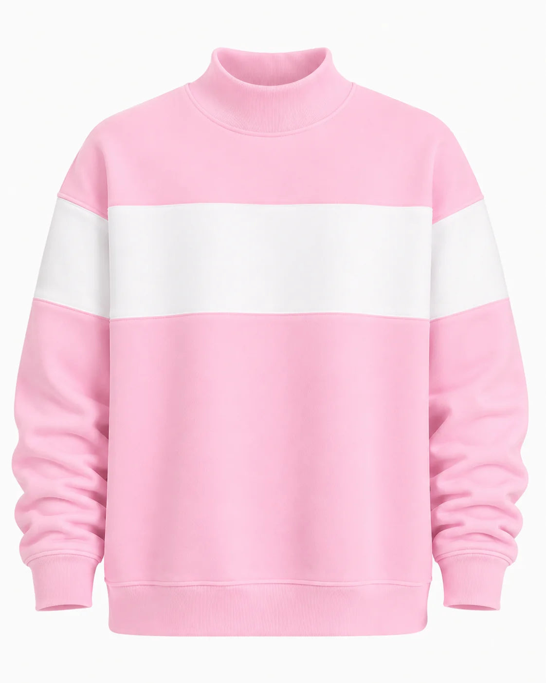 Striped mock neck
