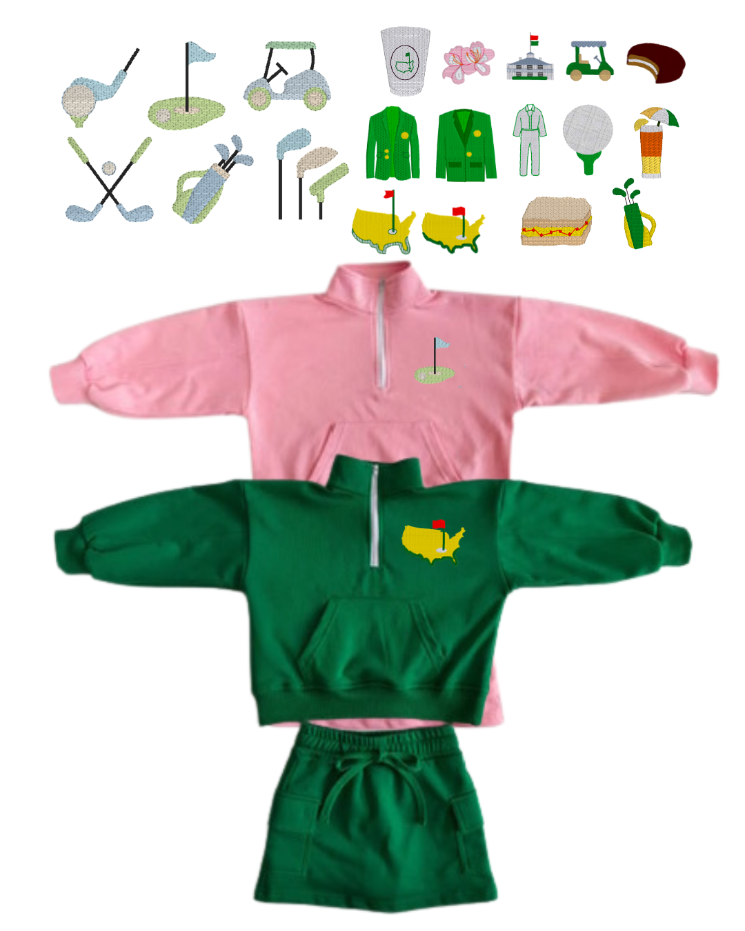 1/4 zip skort set