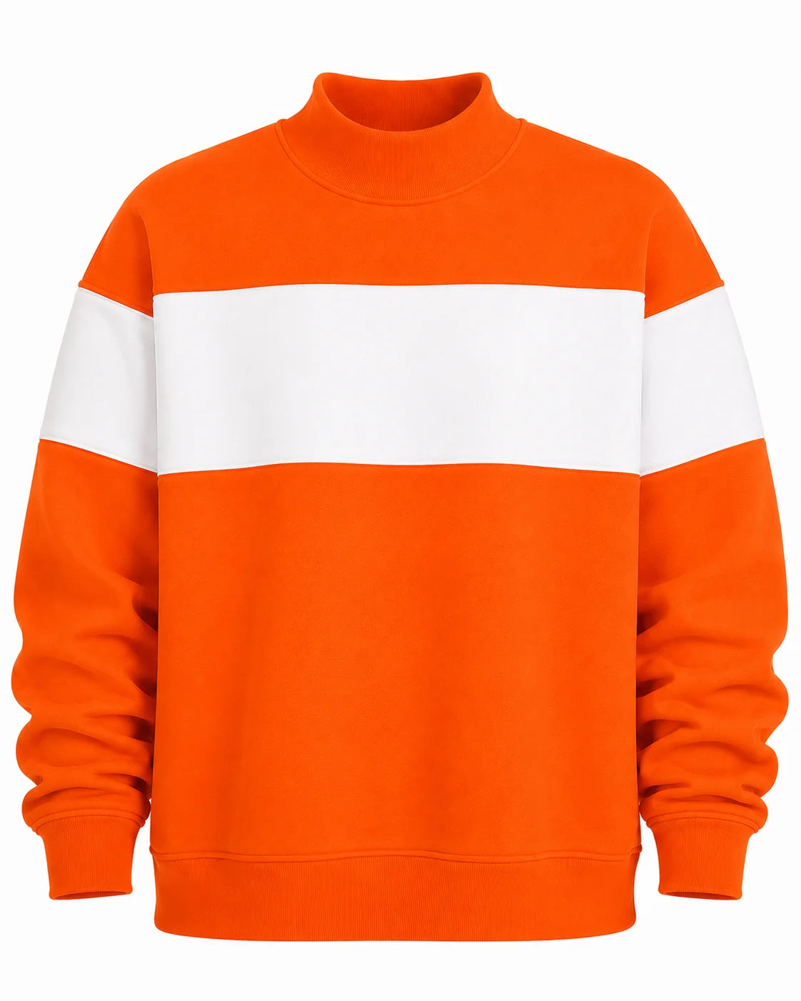 Striped mock neck