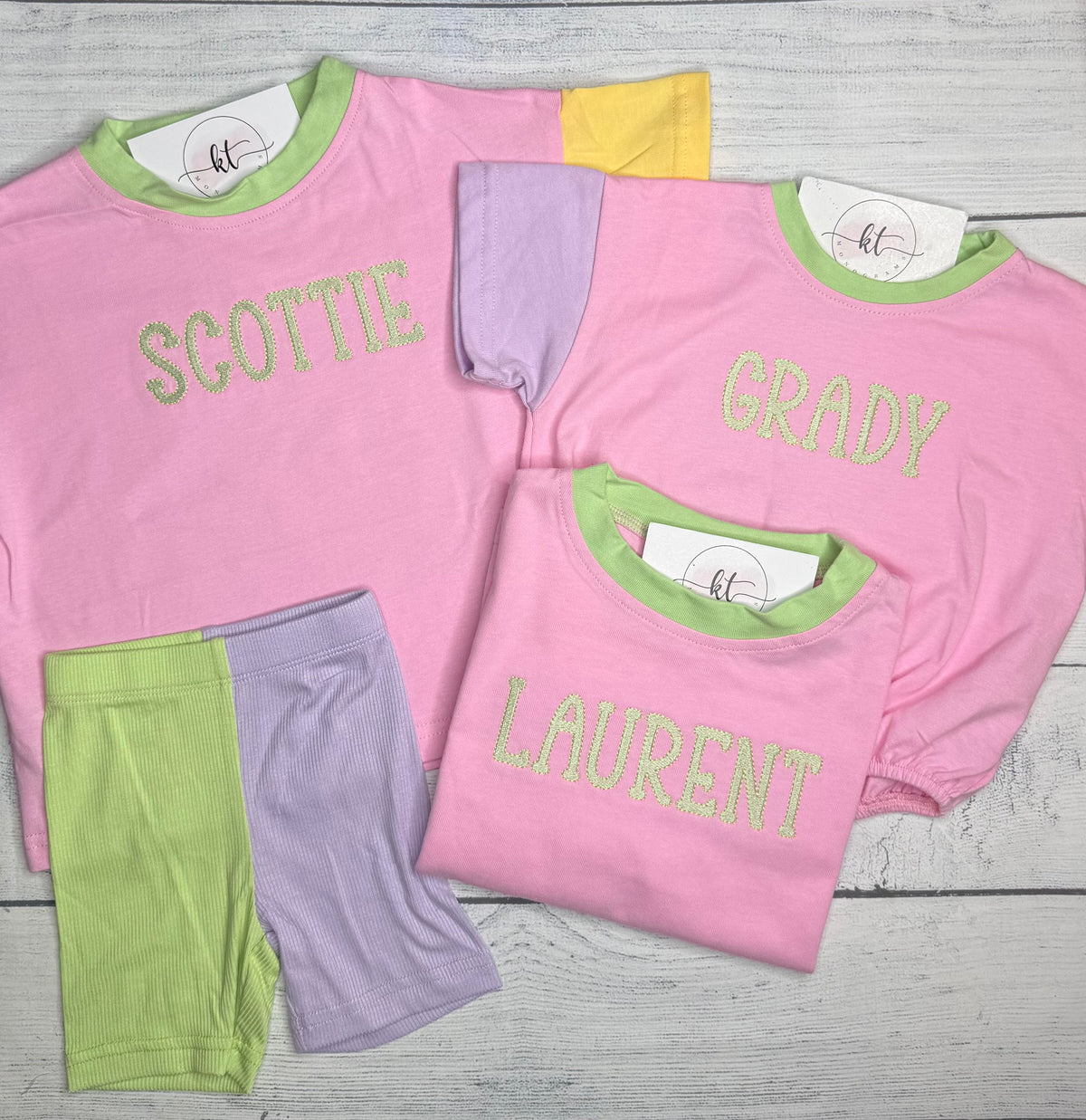 Sherbert Color block bubble & biker short set)
