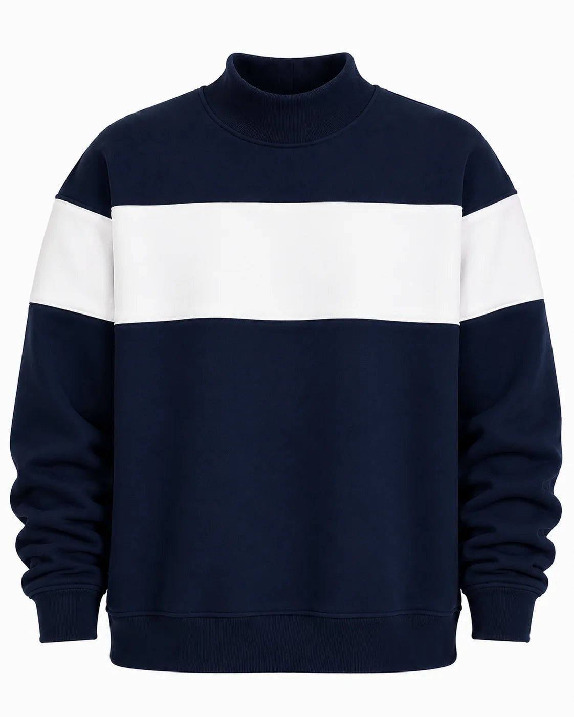 Striped mock neck