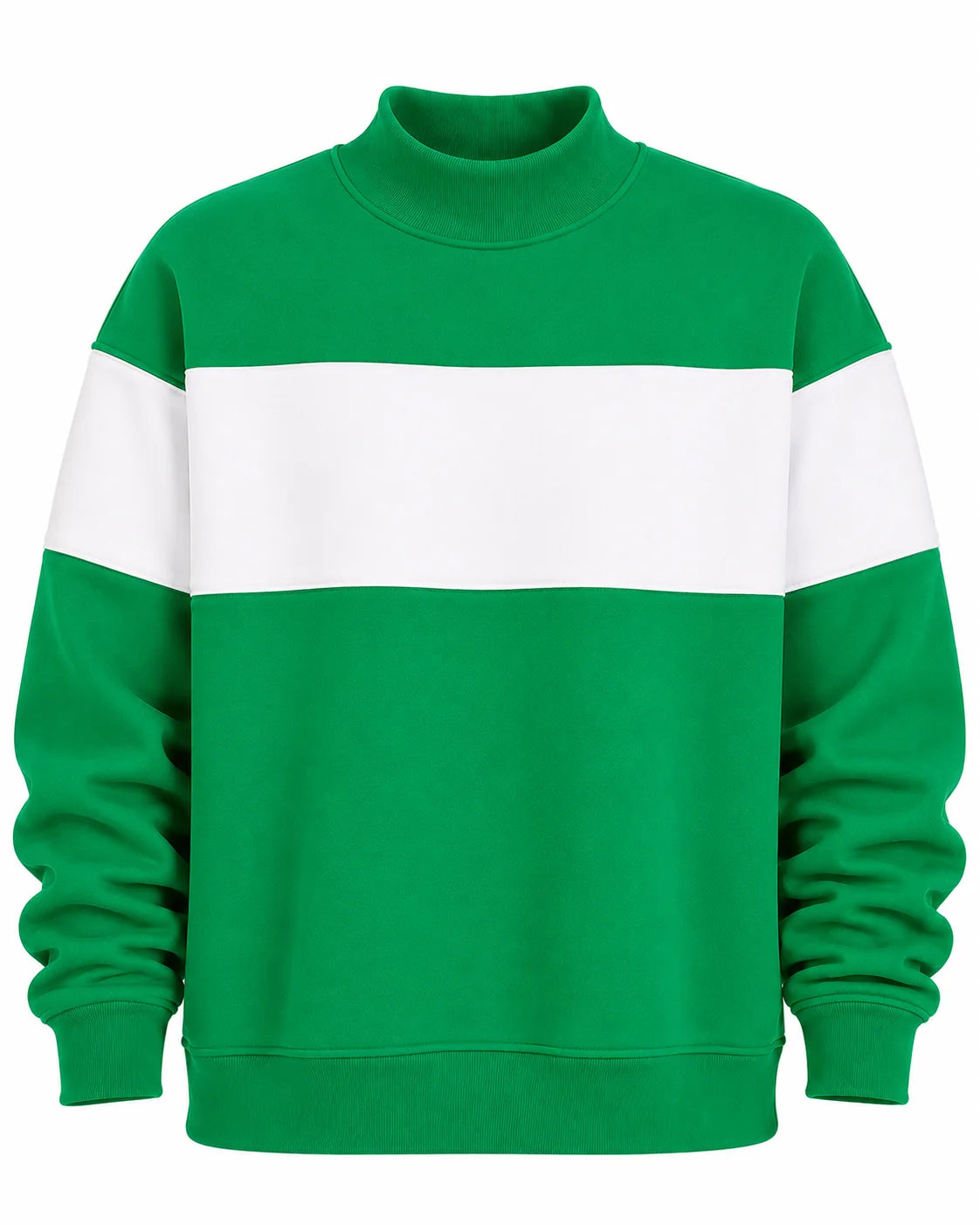 Striped mock neck
