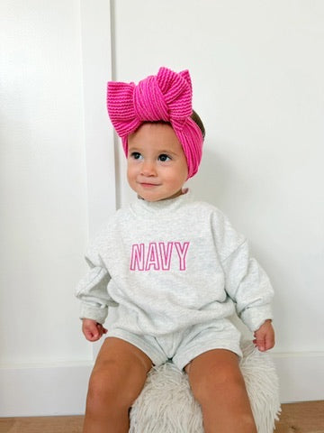 PREORDER Gray Heather Mock Neck Sweatshirt or Shorts Set - Kids or Adult