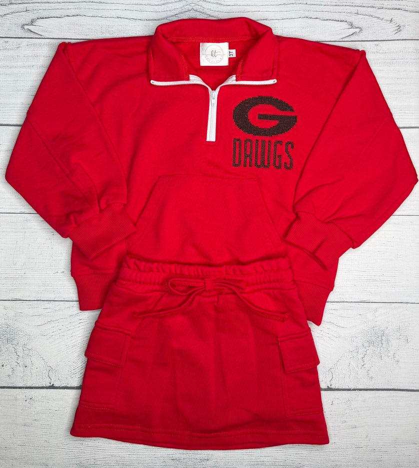 1/4 zip skort set