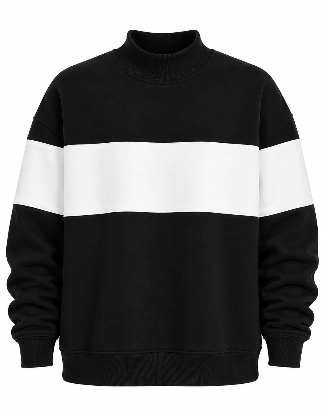 Striped mock neck
