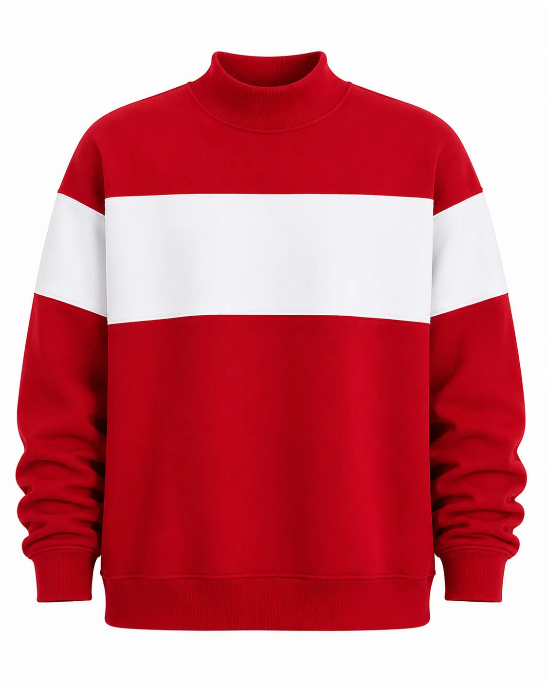 Striped mock neck