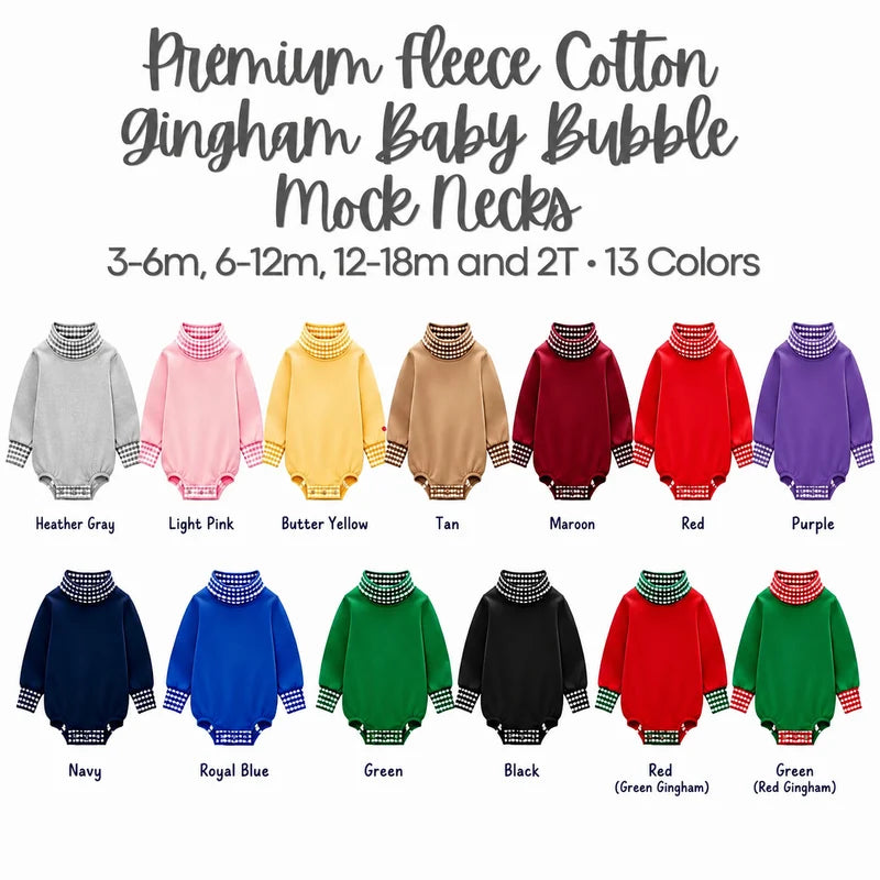 Mock neck bubble sweatshirt- Gingham colors