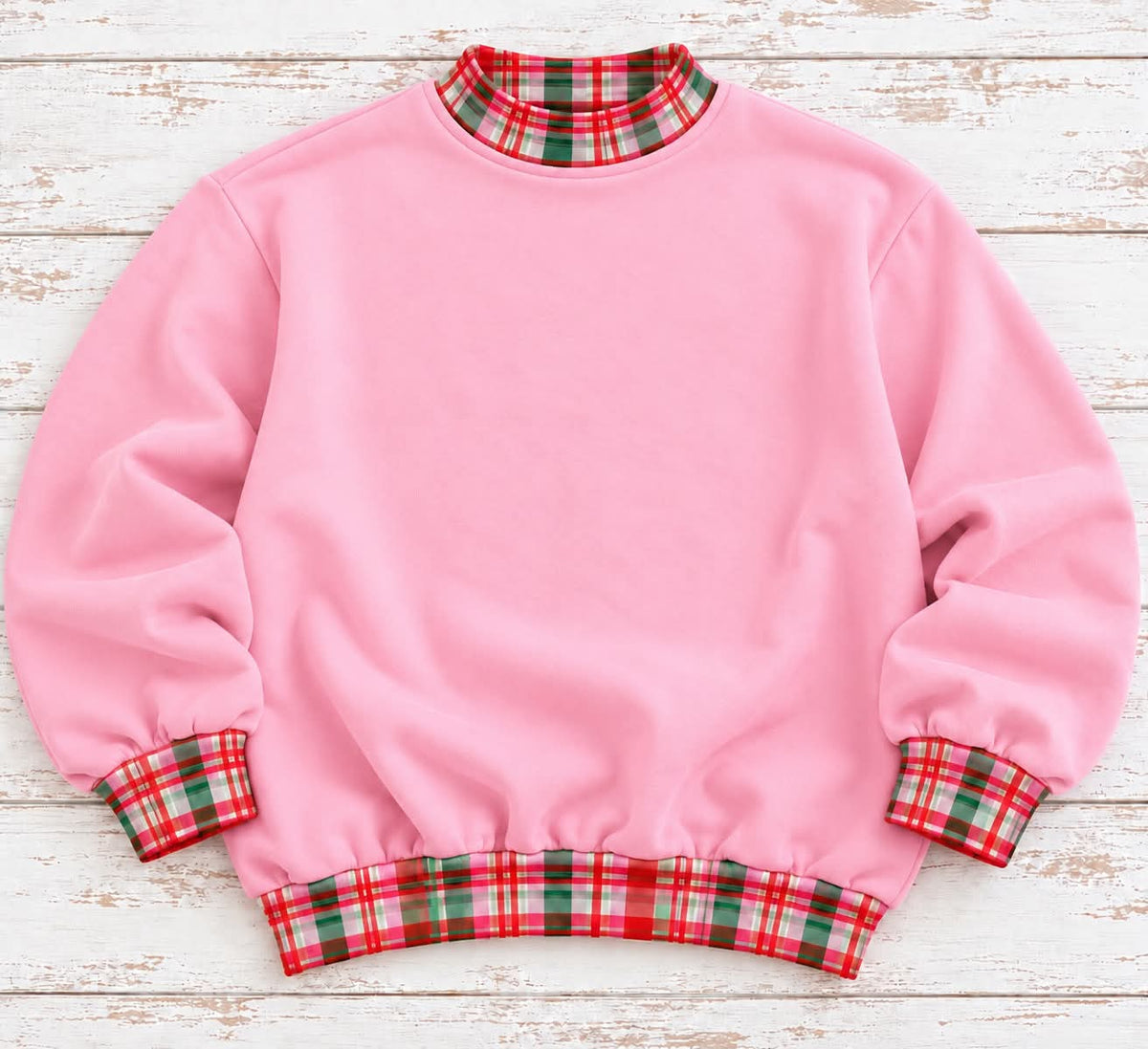 Plaid mock necks