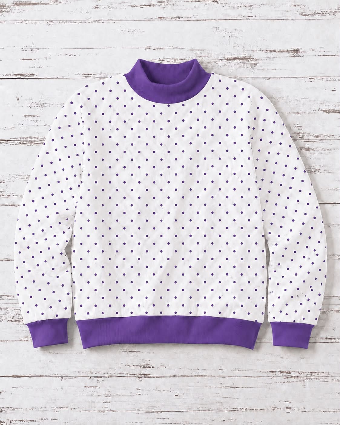 Polka dot mock neck