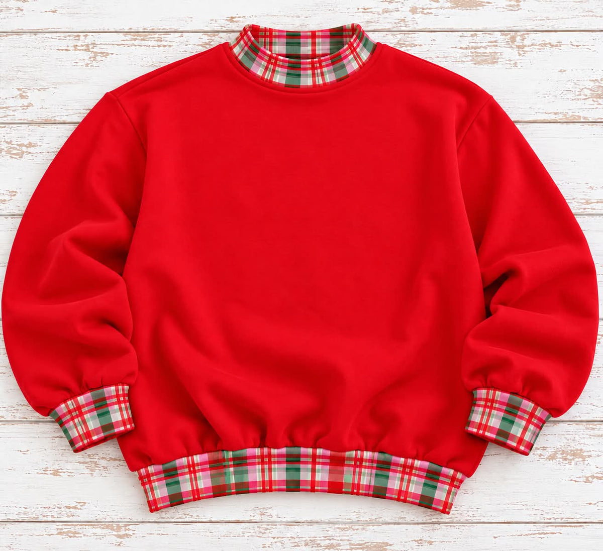 Plaid mock necks