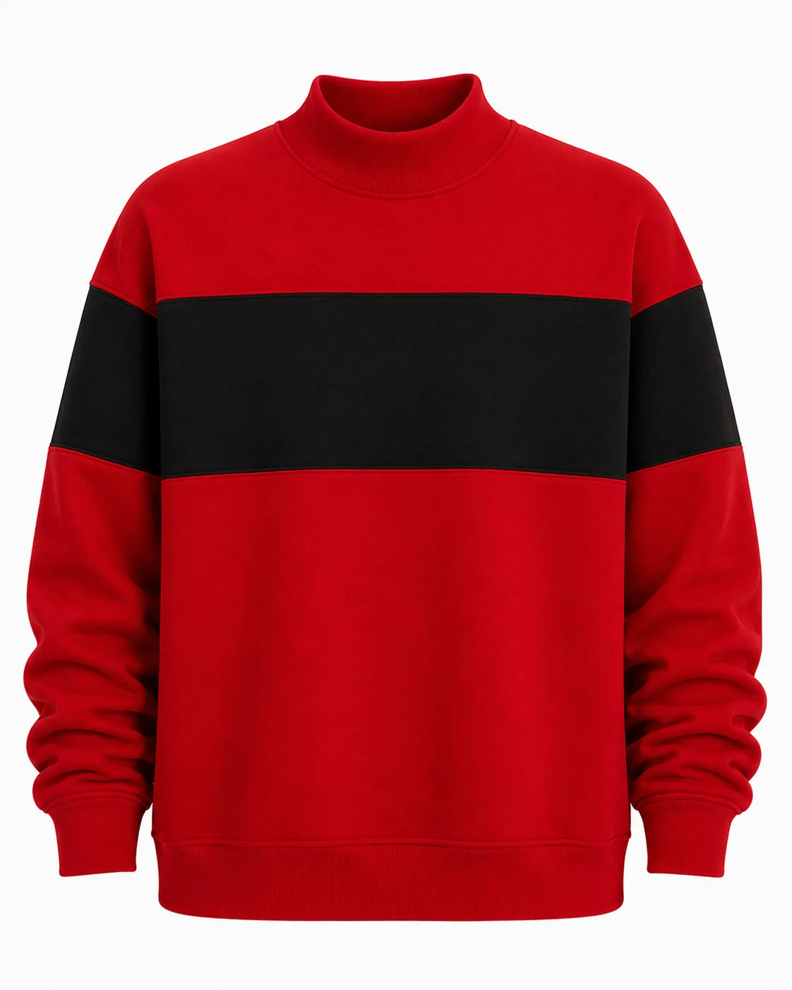 Striped mock neck