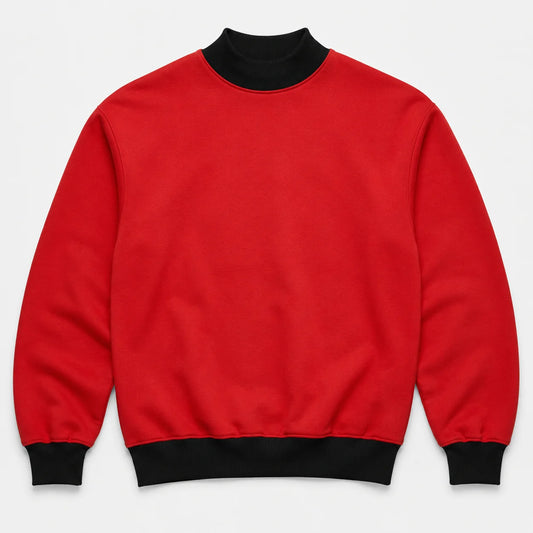 Color block mock neck