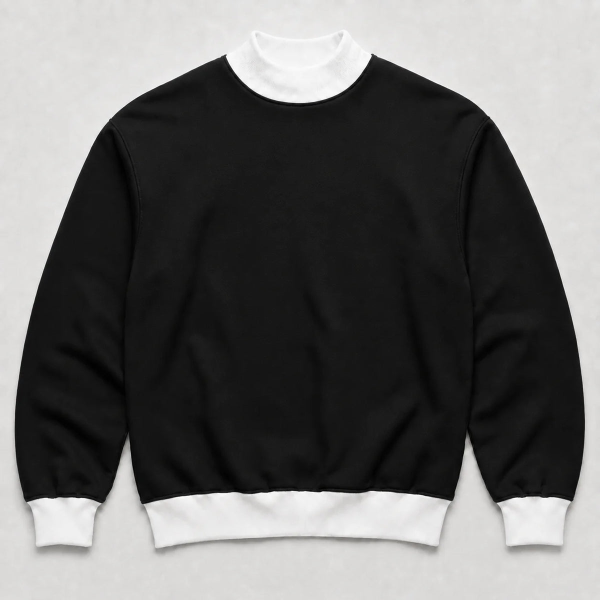 Color block mock neck